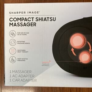 Sharper Image Compact Shiatsu Massager Rotating Nodes & Heat Therapy Kneading
